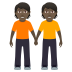 🧑🏿‍🤝‍🧑🏿 people holding hands: dark skin tone display on JoyPixels